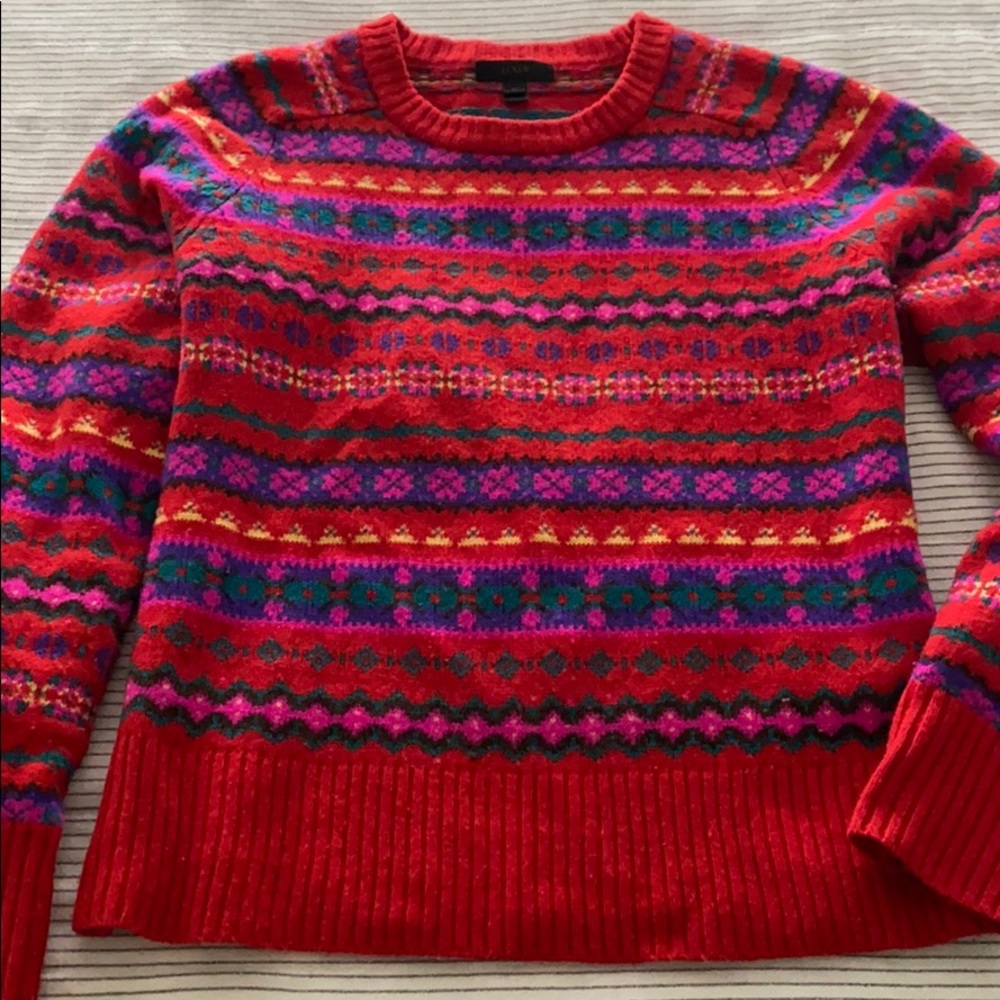 JCrew fun fair isle sweater